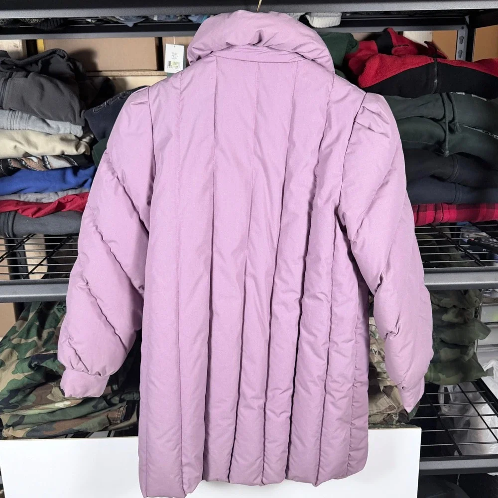 vintage 80's Grand Creations Women Puffer Coat Purple Full Zip Down Fill Medium - Picture 4 of 8